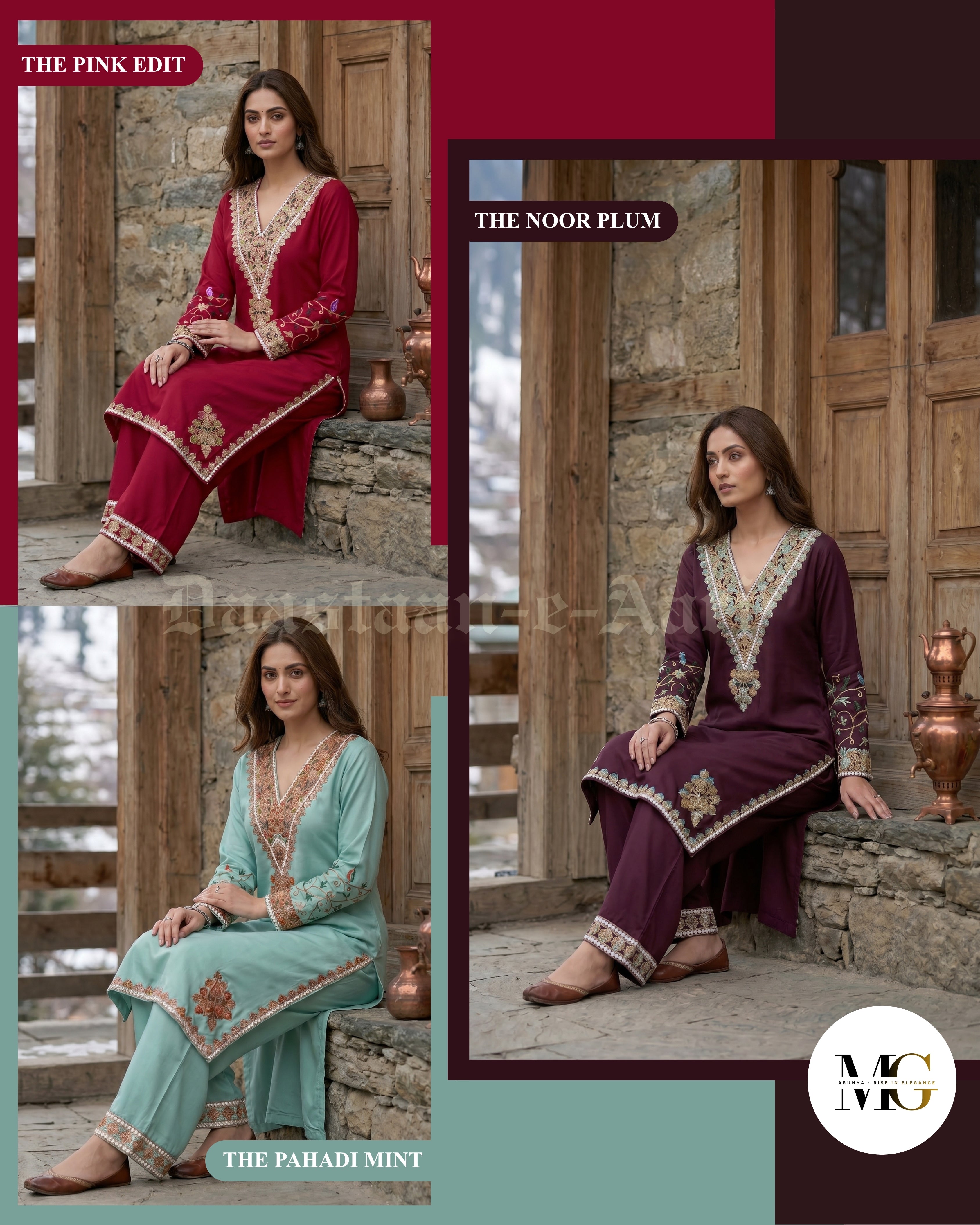 The Noor Plum by Daastaan-e-Aari - Coord Set
